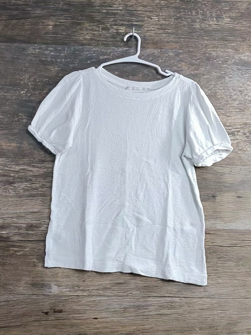 LOFT White Puff Sleeve Tee